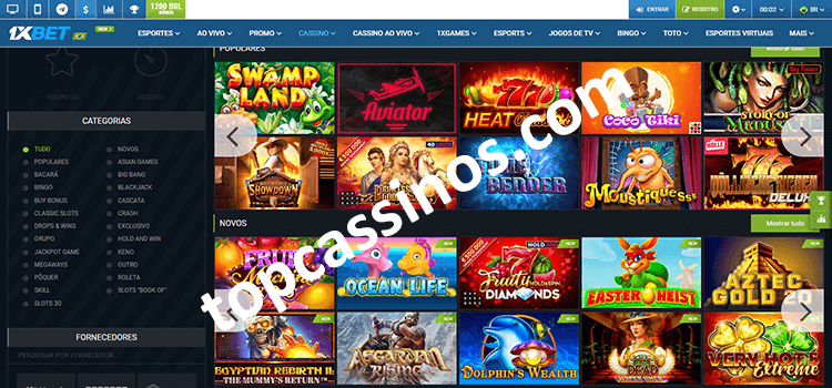 1xBet jogos de cassino online