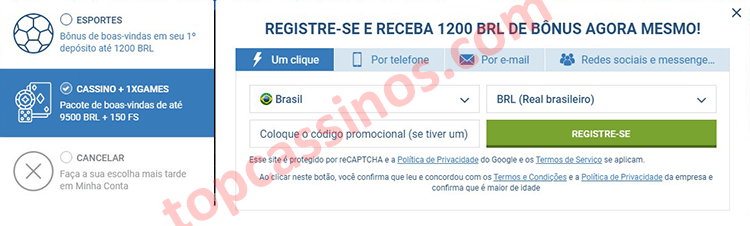 1xbet registro em um clique