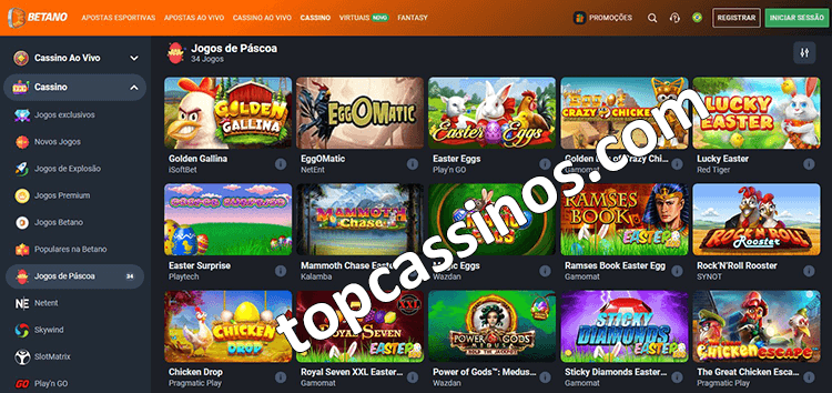 Jogos de Páscoa no cassino online Betano