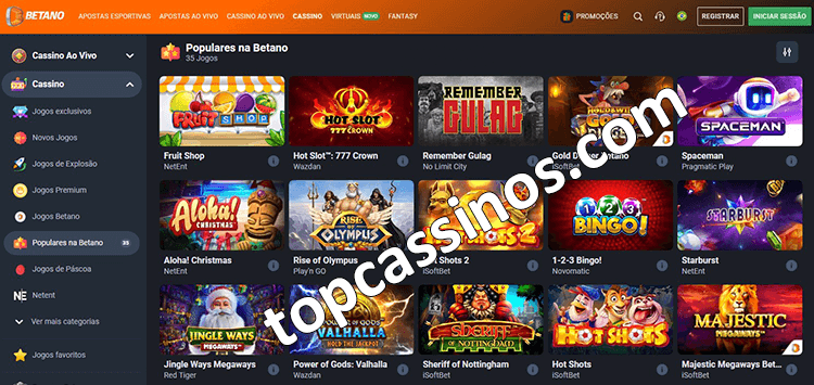 Jogos populares no cassino online Betano