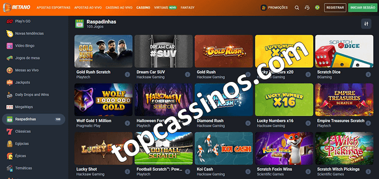 Jogos de Raspadinhas no cassino online Betano