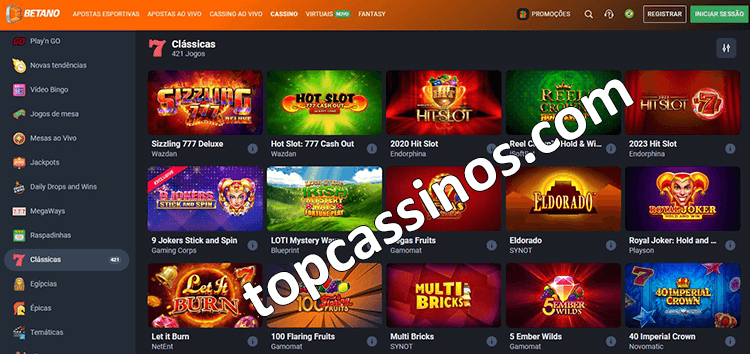 Jogos de Slots Clássicas no cassino online Betano