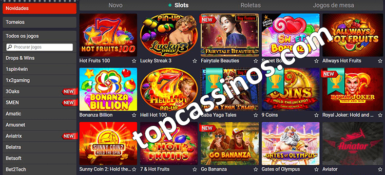 Slots (Caça-níqueis) jogos em Pin-up